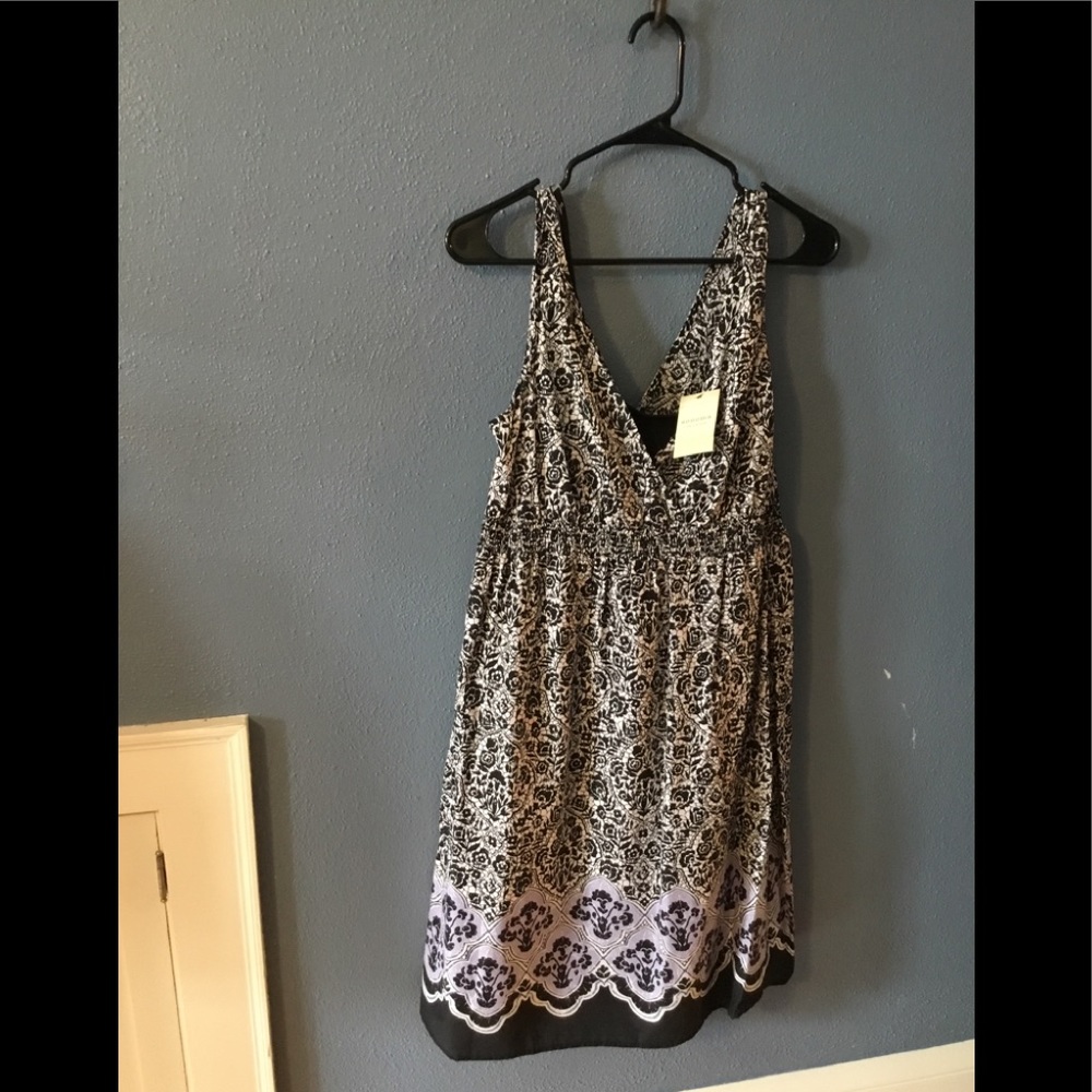 Cotton sleeveless sundress, black and white